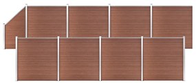 Pannelli Recinzione 8 Quadrati 1 Inclinato 1484x186cm Marrone /