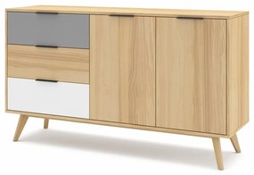 Cassettiera bassa in legno di pino in colore naturale 140x81 cm Elfa - Marckeric