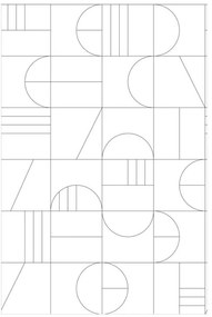 Fotomurale Art decò, bianco disegno nero