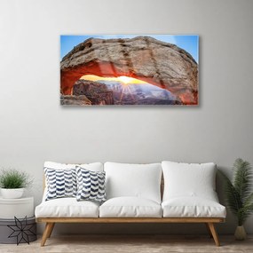 Quadro vetro acrilico Roccia, sole, paesaggio 100x50 cm