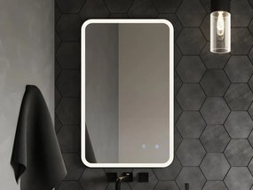 Specchio per bagno illuminato rettangolare e antiappannante 50 x 80 cm - LIMORICO