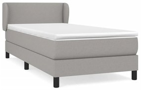 Giroletto a molle con materasso grigio chiaro100x200 cm tessuto