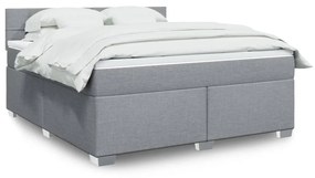 Giroletto A Molle Con Materasso Grigio Chiaro180x200 Cm Tessuto /