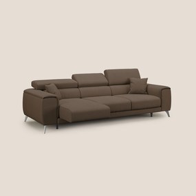 Fusion divano con 3 sedute allungabili in tessuto smacchiabile T05 marrone