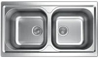 Lavello da incasso in acciaio inox 2 vasche dimensioni 86x50 cm tm862ipc apell