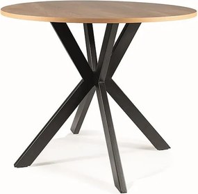 Tavolo rotondo Talia II in rovere/nero opaco - ø90 / h76 cm