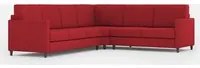 Divano Angolare 6 Posti 281x221x85 cm Karay in Tessuto Rosso