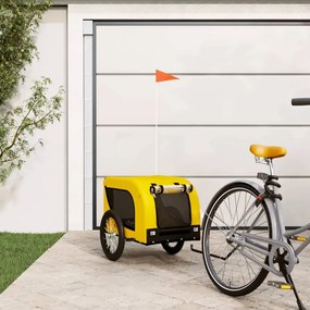 Rimorchio Da Bici Per Animali Giallo E Nero Oxford E Ferro /