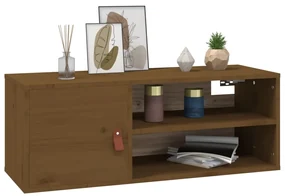 Pensili 2 pz marrone miele 80x30x30cm in legno massello di pino