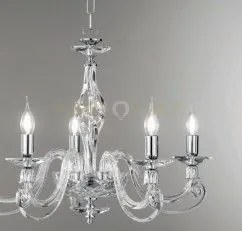 Lampadario 1306 12 luci trasparente e cromo attacco e14 d.100cm
