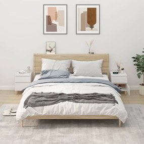 Comodini 2 Pz İn Bianco 40x35x50 Cm /