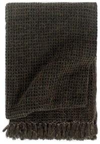 Copriletto İn Cotone 160x210 Cm Antracite/marrone /