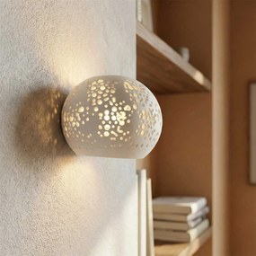 Applique da Parete G9 Rotonda in Gesso Pitturabile Traforato