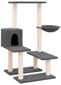 Albero per gatti con tiragraffi in sisal grigio scuro 94,5 cm