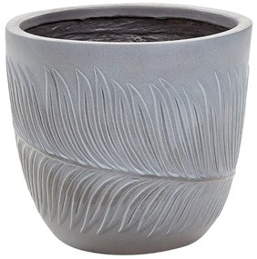 Vaso da fiori argilla grigio 28 x 28 x 16 cm FTERO Beliani