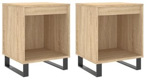 Comodini 2pz Rovere Sonoma 40x35x50 Cm İn Legno Multistrato /