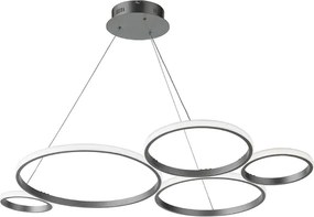 Lampada a sospensione LED POIS in metallo verniciato 108 cm SILVER