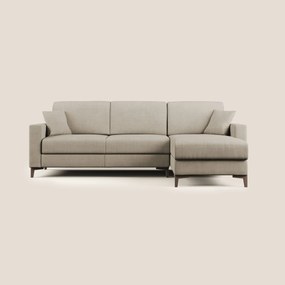 Kafka divano letto angolare in morbido tessuto impermeabile T02 beige 302 cm destro (mat. 160x197)