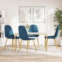 Sedie da Pranzo 4 pz Blu in Vellutocod mxl 119415