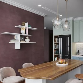 Mensola A Muro 3 Ripiani 123x22x80 Cm Leo Bianco Opaco