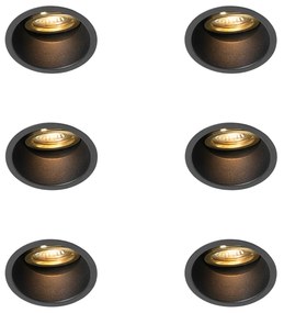 Set di 6 Faretto da incasso nero oro inclinabile - ALLOY