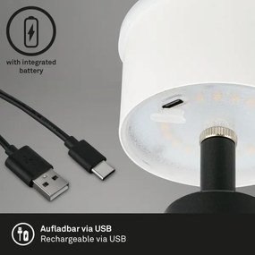 Brilo - Lampada da tavolo per esterni LED Dimmerabile ricaricabile LED/3,5W/5V IP44 nero
