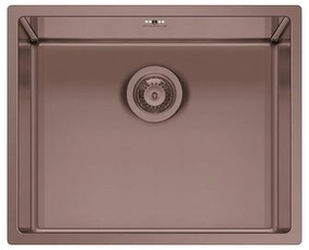 Lavello integrato 1 vasca PYRAMIS Astris inox L 40 x L 50 cm rame