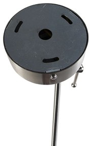 Lampada a sospensione in acciaio con paralume in lino grigio scuro 35 cm - Blitz