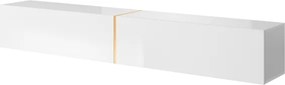 Mobile TV Sospeso 200 Cm 2 Ante Bianco Lucido E Oro Echo