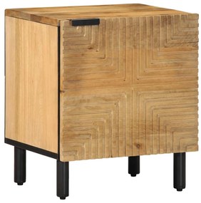 Comodino Marrone 40x33x46 Cm İn Legno Massello Di Mango /
