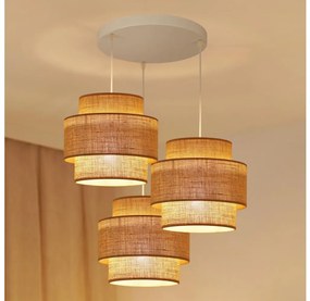 Brilagi - Lampadario a sospensione con filo SPACE YUTE 3xE27/15W/230V beige/bianco