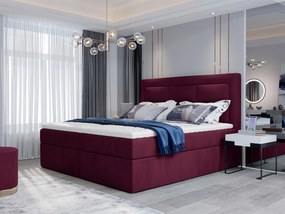 Letto matrimoniale boxspring Maldive - 180 x 200 cm , Tessuto rosso