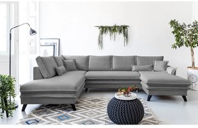 Divano letto a U grigio, angolo sinistro Charming Charlie - Miuform