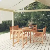 Set da Pranzo per Giardino 5 pz in Legno Massello di Teak cod mxl 44598