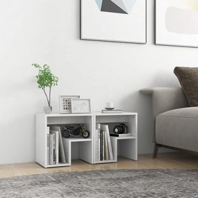 Comodini 2 Pz Bianchi 40x30x40 Cm İn Legno Multistrato /