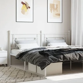 Testiera İn Metallo Bianco 200 Cm /