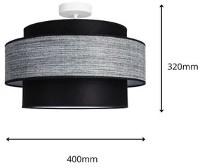 Lampadario a plafone GRACE 1xE27/60W/230V diametro 40 cm nero/grigio