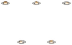 Set di 5 faretti da terra moderni in alluminio con LED inclusi IP67 - Linsey