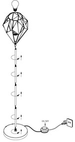 Eglo 49994 - Lampada da terra CARLTON 1 1xE27/60W/230V