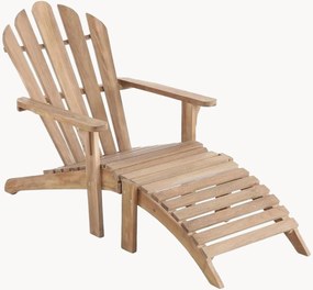 Poltrona lounge outdoor in legno di teak con poggiapiedi Adirondack