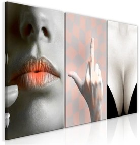 Quadro Femininity (3 Parts)  Colore Arancione, Dimensioni e Misure 120x60