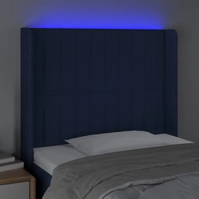 Testiera a led blu 103x16x118/128 cm in tessuto