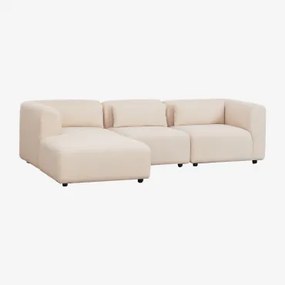 Divano Chaise Longue Modulare In 3 Pezzi Fogler Ciniglia Crema Beige - Sklum