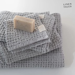 Asciugamani e teli da bagno grigio chiaro in un set di 3 pezzi Light Grey - Linen Tales