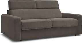 Divano grigio/marrone allungabile con rivestimento in velluto a coste 195 cm Monaco – Bobochic Paris