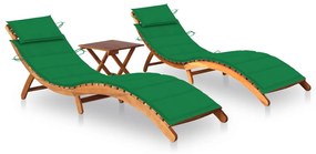 Lettini Prendisole 2 Pz Con Tavolo E Cuscini İn Legno Dacacia /