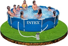 Intex - piscina fuoriterra frame con telaio tonda cm. 366X76H con pompa
