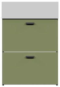 Mobile da bagno sotto lavabo COLAVENE Nobu verde opaco L 59 x H 71 x P 49 cm 2 ante, lavabo non incluso
