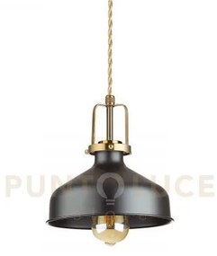 Eris sospensione in metallo nera e oro 1 luce attacco e27 d.33cm