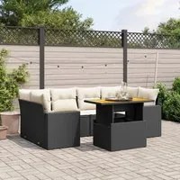 Set Divani da Giardino con Cuscini 7pz Nero Polyrattan 3271210